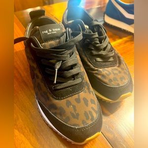Brand new worn once- limited black & brown cheetah rag & bone retro runner 8.5